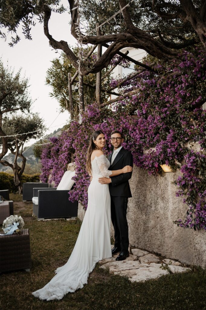 Alessandro e Alessandra al tramonto a Le Nereidi, Amalfi