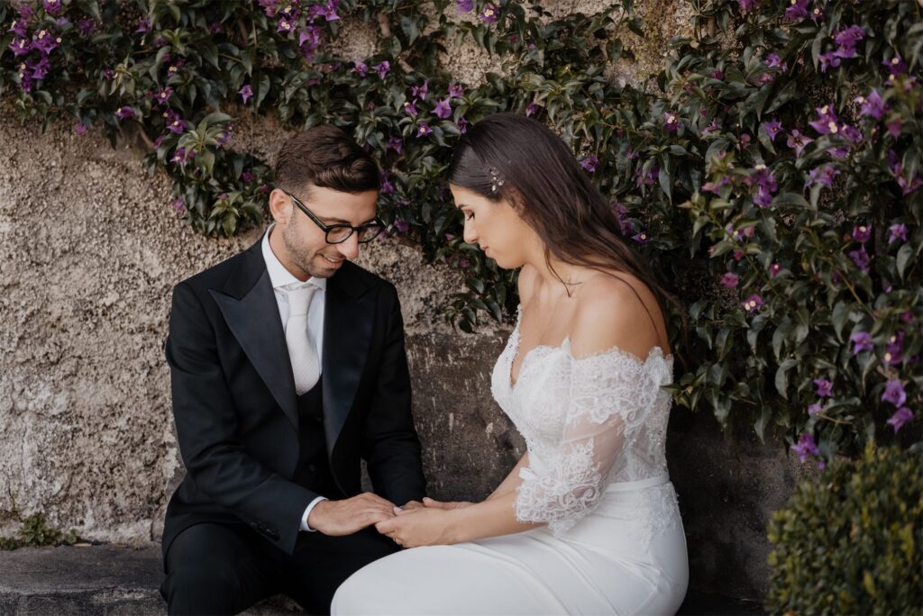 Alessandro e Alessandra al tramonto a Le Nereidi, Amalfi