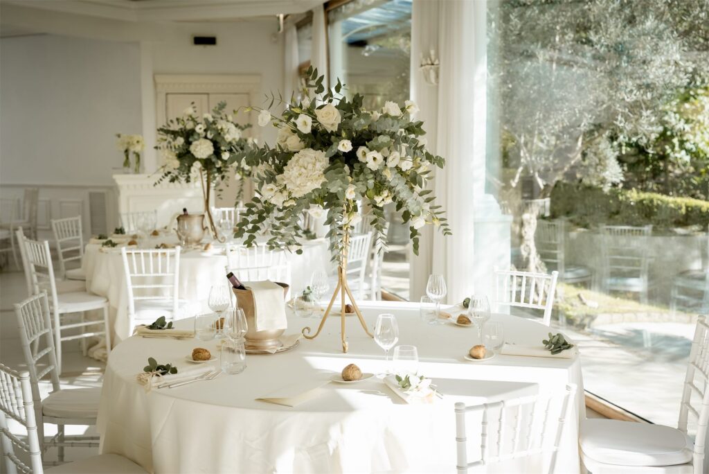 Ricevimento di matrimonio nella sala di Villa Althea, Bellona