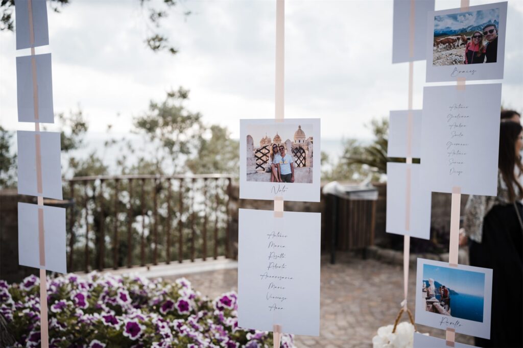 Il tableau di matrimonio nel giardino di Villa Angelina