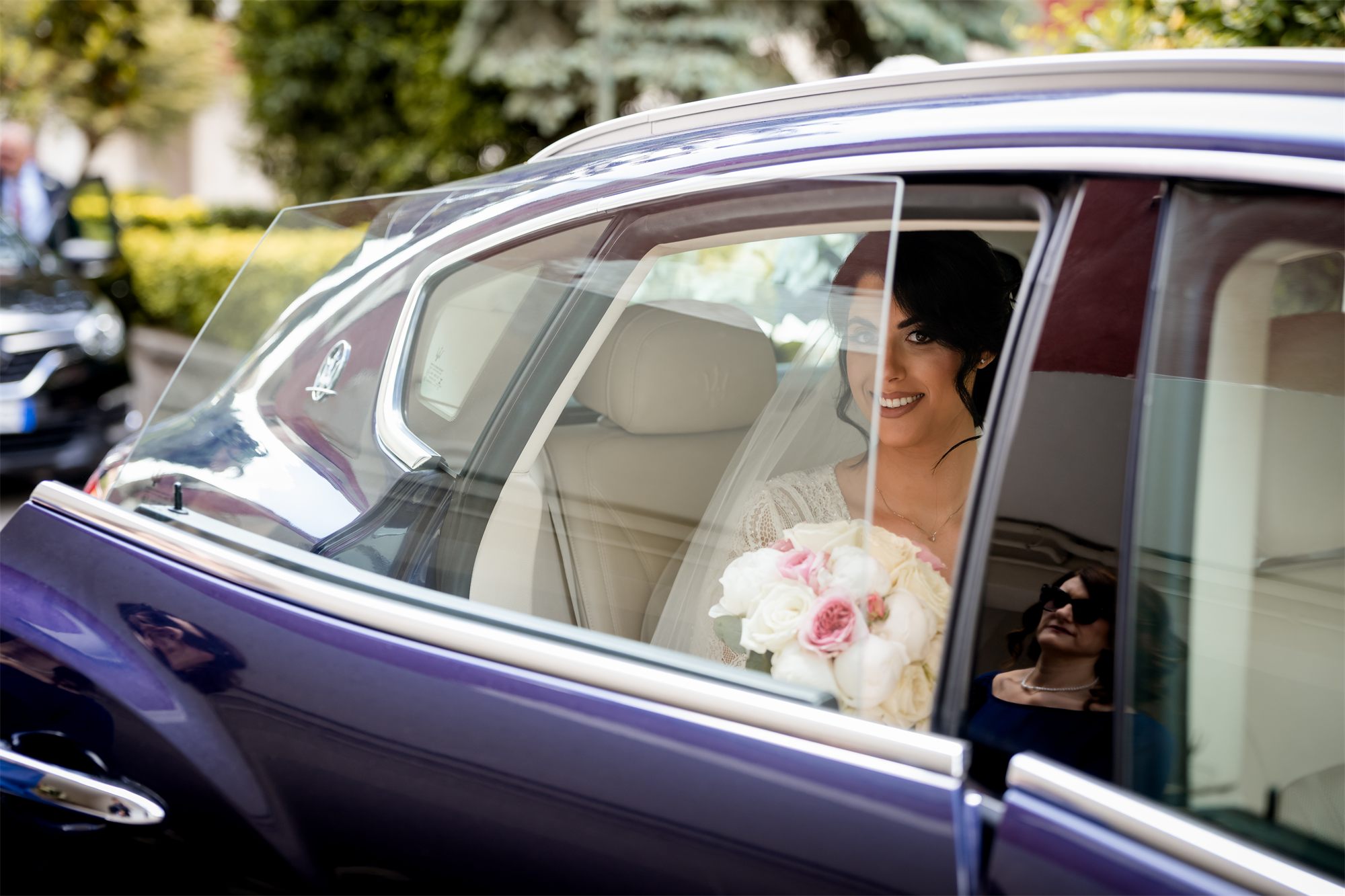 La sposa in auto verso la chiesa di Marcianise