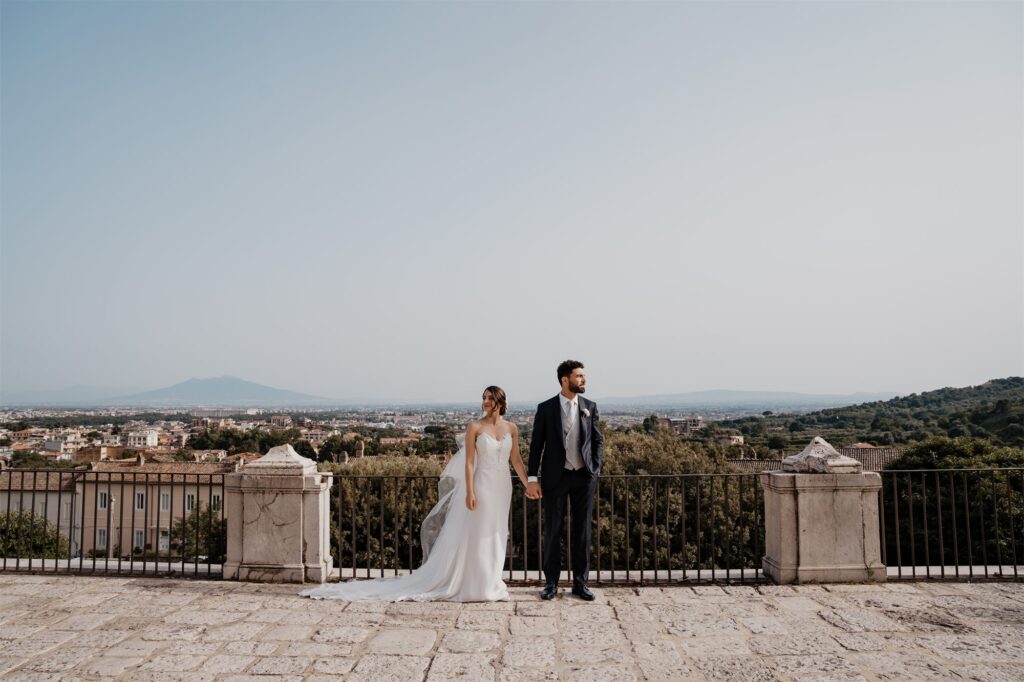 Domenico e Martina sulla terrazza del Belvedere di San Leucio, Caserta