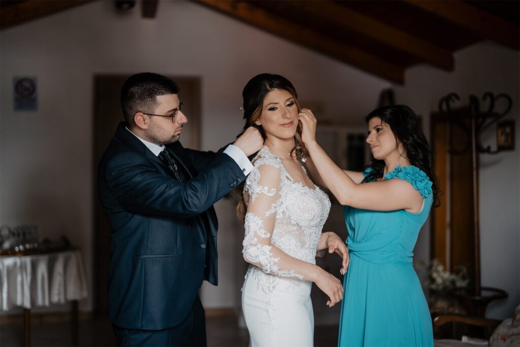 Preparativi della sposa Silvia prima del matrimonio