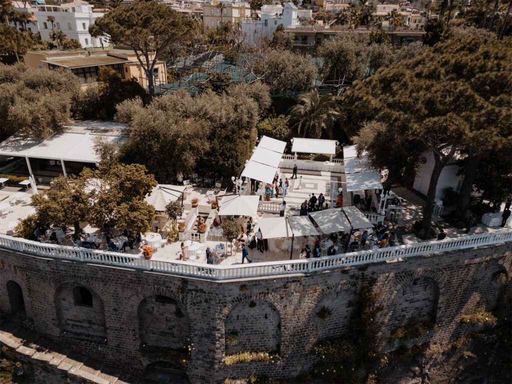 La terrazza della Cocumella vista dal drone